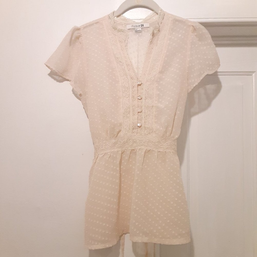 Forever 21 Blouse, Cream